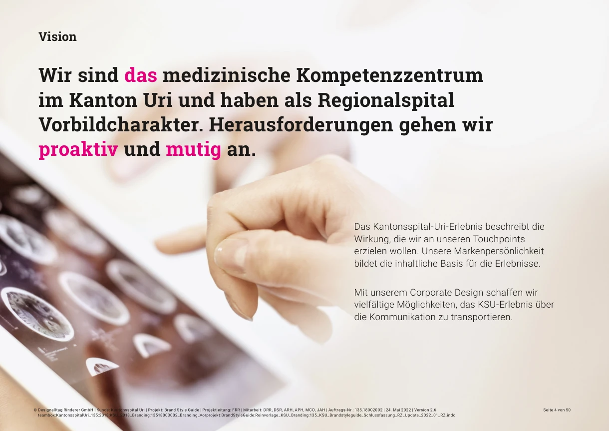 Vision und Markenwerte des Kantonsspitals Uri