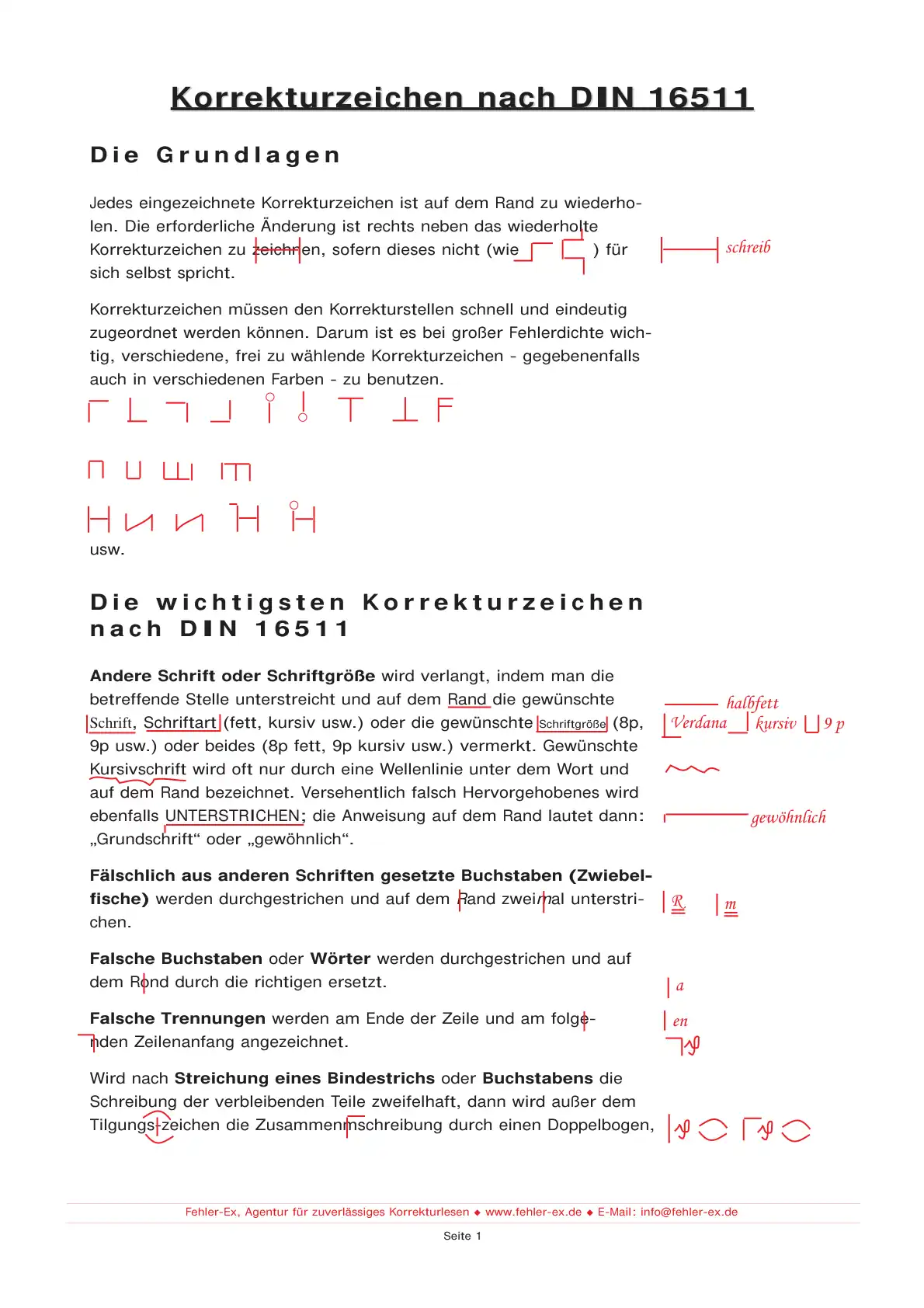 Projektabbildung Korrekturzeichen